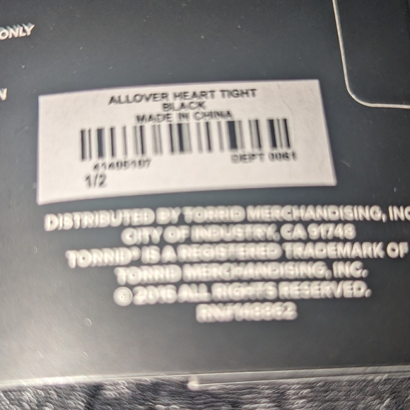 Torrid Allover Heart Tights Size: 1/2 = 14-20 - Picture 8 of 8